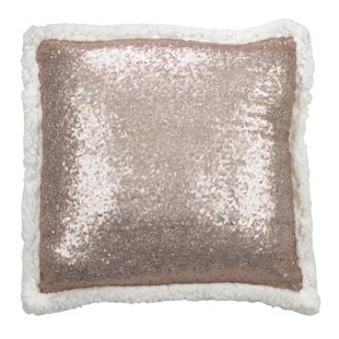SARO Paillette Sequined Throw Pillow