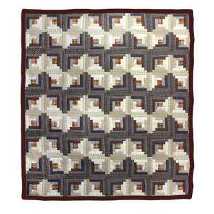 PATCH MAGIC Log Cabin Rustic Cotton Patchwork Quilt