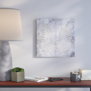 IVY BRONX Fashion And Glam My Amethyst Angel Wings, Glam White On Canvas by Oliver Gal Print