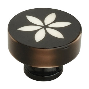 MASCOT HARDWARE Embossed Flower 1-3/10'' Dark Brown Cabinet Knob