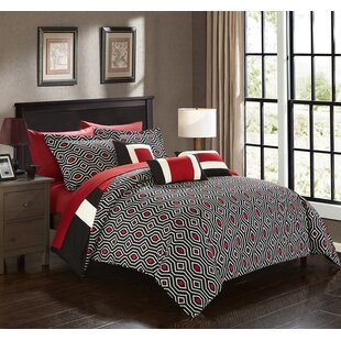 CHIC HOME Jake Microfiber Reversible Modern & Contemporary 10 Piece Comforter Set