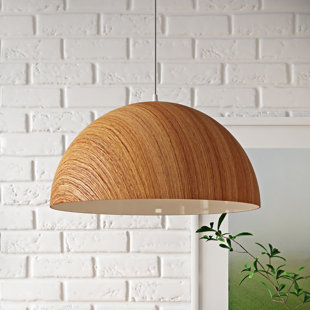 NATUR PUR Angelina 1 - Light Brown Wood Dome Pendant