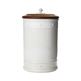 JULISKA Berry & Thread Canister with Wooden Lid - Whitewash