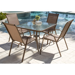 PANAMA JACK OUTDOOR Café 4 - Person Square Outdoor Dining Set