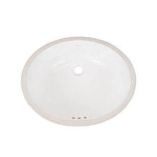 Ronbow Halo 16.14'' Ceramic Oval Undermount Bathroom Sink with Overflow