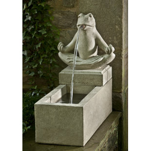 CAMPANIA INTERNATIONAL Zen Outdoor Concrete Weather Resistant Floor Fountain