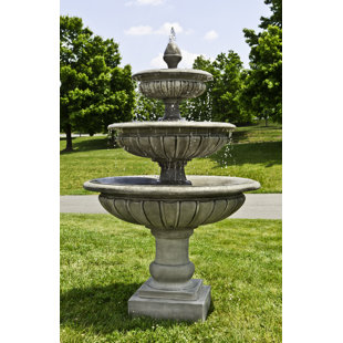 CAMPANIA INTERNATIONAL Concrete Longvue 3 Tier Fountain