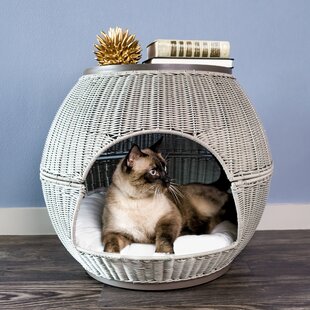 THE REFINED FELINE Woven End Table Pet Dome