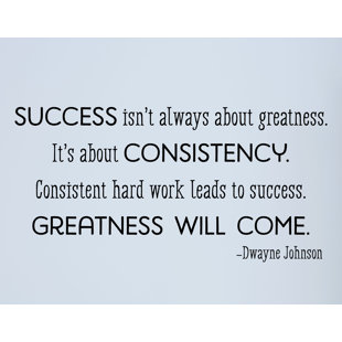 BELVEDERE DESIGNS LLC Suceess Isn't Always About Greatness Dwayne Johnson Wall Quotes Decal