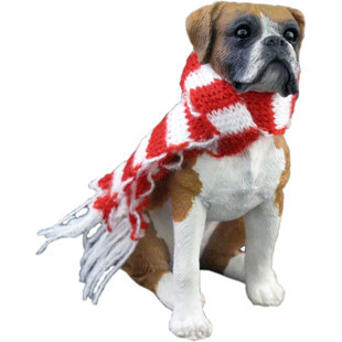 SANDICAST Fawn Boxer Christmas Hanging Figurine