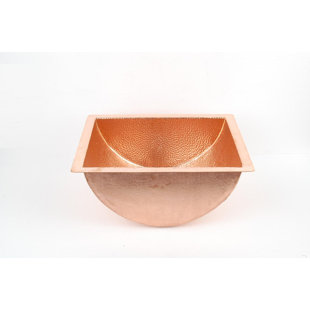 D'Vontz 14'' Copper Rectangular Bathroom Sink
