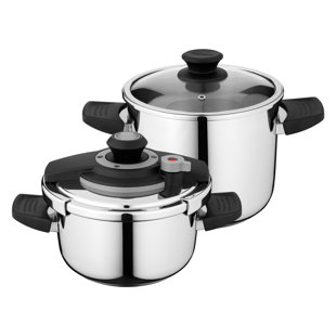 BergHOFF Essentials 4pc 18/10 Stainless Steel Pressure Cooker Set
