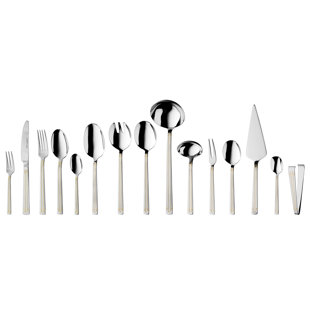 BergHOFF Essentials Heritage 72 Piece 18/10 Stainless Steel Flatware Set, Service for 12