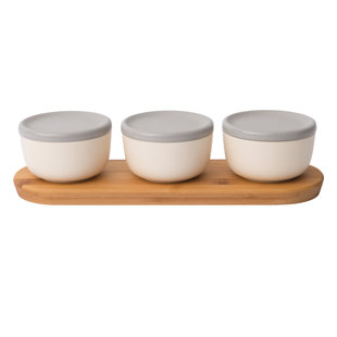 BergHOFF Leo Bamboo Appetizer / Dip Cup Set / Condiment Set