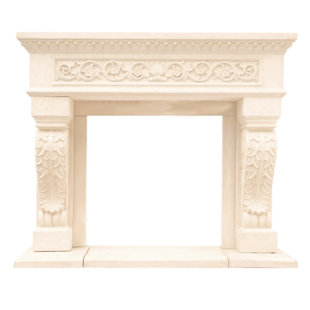 HISTORIC MANTELS LIMITED Chateau King Henry Cast Stone Fireplace Surround with Hearth & Filler Panels