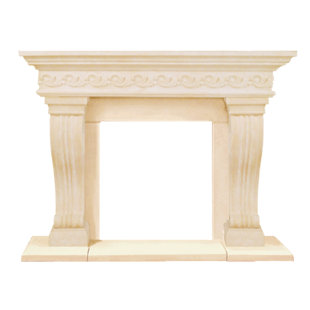 HISTORIC MANTELS LIMITED President Sierra Cast Stone Fireplace Surround with Hearth & Filler panels