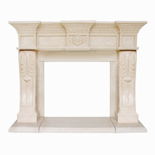 HISTORIC MANTELS LIMITED President Oxford Cast Stone Fireplace Mantel Surround with Hearth & Filler Panels