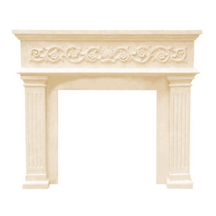HISTORIC MANTELS LIMITED Designer Michael Angelo Cast Stone Fireplace Surround with Filler Panels