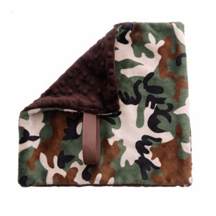 BBEMERALD Green/Brown Minky Fabric Baby Blanket