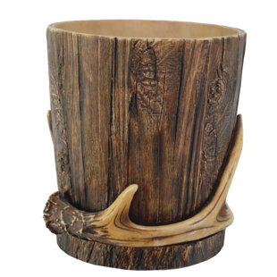 PASEO ROAD BY HIEND ACCENTS Antler Bath Resin Open Waste Basket
