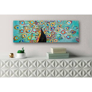 GREENBOX ART 'Metallic Tide Pool Peacock' - Wrapped Canvas Print