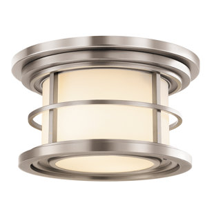 LONGSHORE TIDES Gemma Brushed Steel 2 - Bulb Outdoor Flush Mount