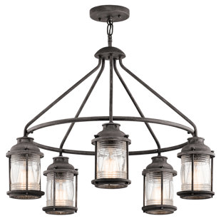 LONGSHORE TIDES Alexandra 5-Light Wagon Wheel Chandelier