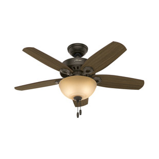 HUNTER FAN 42" Builder 5 - Blade Standard Ceiling Fan with Pull Chain and Light Kit Included