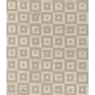 EXQUISITE RUGS Metro-Velvet Geometric Hand-Knotted Silk/Wool Beige/Brown Area Rug