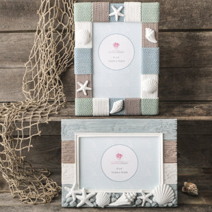 HIGHLAND DUNES Bridgeville 4" x 6" Embossed Collage Set in Blue/White