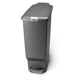 simplehuman 40 Liter / 10.6 Gallon Slim Kitchen Step Trash Can with Secure Slide Lock, Plastic