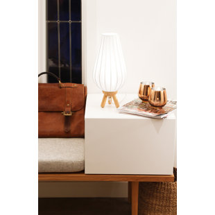 ISABELLINE Jovani Solid Wood Tripod Lamp