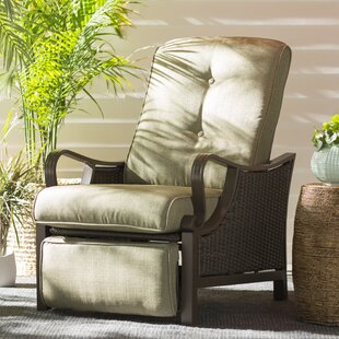 ALCOTT HILL® Craighead Luxury Recliner Patio Chair with Plush Cushions and Accent Pillow