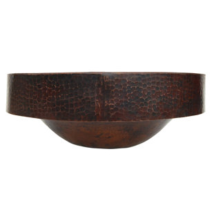 EDEN BATH Semi Recessed Metal Circular Vessel Bathroom Sink with Apron