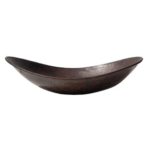 Eden Bath 12'' Antique Dark Copper Metal Oval Vessel Bathroom Sink