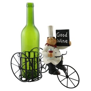 WINE BODIES Roseann Chef Holding Sign Enjoying 1 Bottle Tabletop Wine Bottle Rack