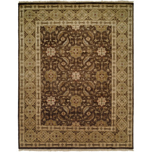 ASTORIA GRAND Maxine Oriental Hand Knotted Wool Brown/Olive Area Rug