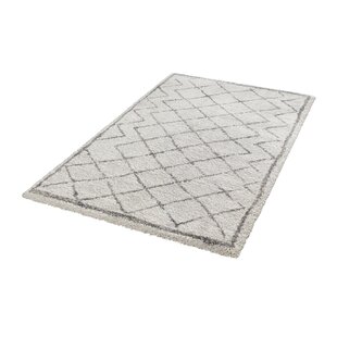 MINT RUGS Loft Hochflor Teppich - Geometrisches Muster Shaggy für Wohnzimmer, Schlafzimmer - Creme Grau