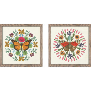 HARPER ORCHARD " Butterfly Mandala I " 2 - Pieces