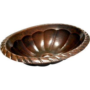 D'Vontz Copper Bathroom Sinks 14'' Metal Oval Bathroom Sink
