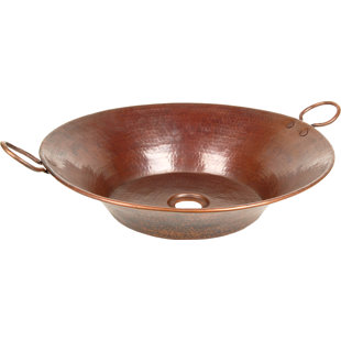 D'Vontz Copper Bathroom Sinks 16'' Metal Circular Bathroom Sink