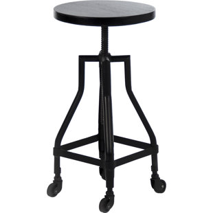 ZENTIQUE Adjustable Height Counter Stool with Metal Frame