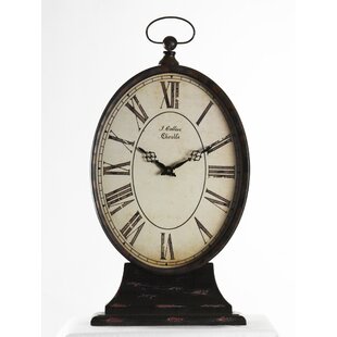 ZENTIQUE Paris Traditional Roman Numeral Electric Tabletop Clock in Antique Black