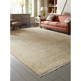 ASTORIA GRAND Matherne Oriental Hand Knotted Wool Beige Area Rug
