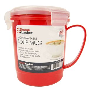 HOME BASICS Plastic Microwaveable Soup Mug