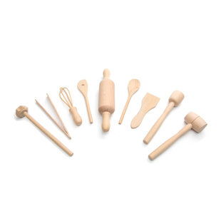 Fox Run Brands Kids Cooking/Baking Tools Set, Wood, 9-Piece