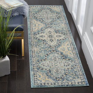 CHARLTON HOME® Osakis Performance Light Blue/Ivory Rug