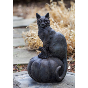 CAMPANIA INTERNATIONAL Cat on Pumpkin Statue