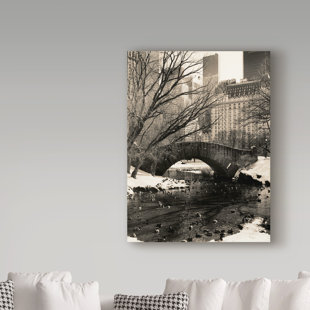 TRADEMARK FINE ART Chris Bliss Central Park Bridge 1 On Canvas by Chris Bliss Print