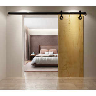 VANCLEEF Black Rustic Gear Design Non-Bypass Single Track One Door Hardware Kit